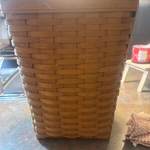Longaberger Tan Woven Basket without the liner and the wooden knob on top.